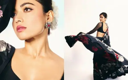 Rashmika Mandanna’s Black Floral Elegance For ‘Thamma’ Promotions Is Grace Personified