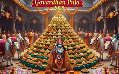 Govardhan Puja 2025 Vrat Katha: Krishna Lifting Govardhan Hill And Annakut Ritual