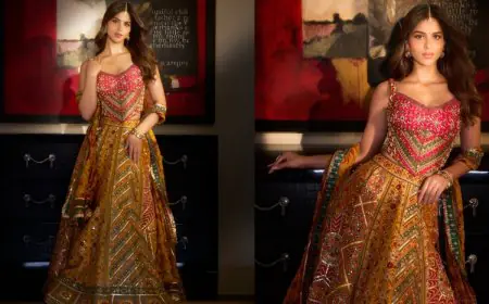 Suhana Khan Shines Bright In A Yellow Torani Lehenga For Diwali