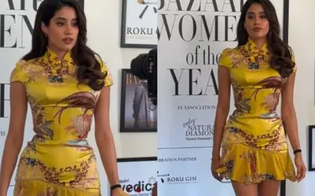 Janhvi Kapoor Brings Back Y2K Glamour In An Archival Roberto Cavalli Mini Dress