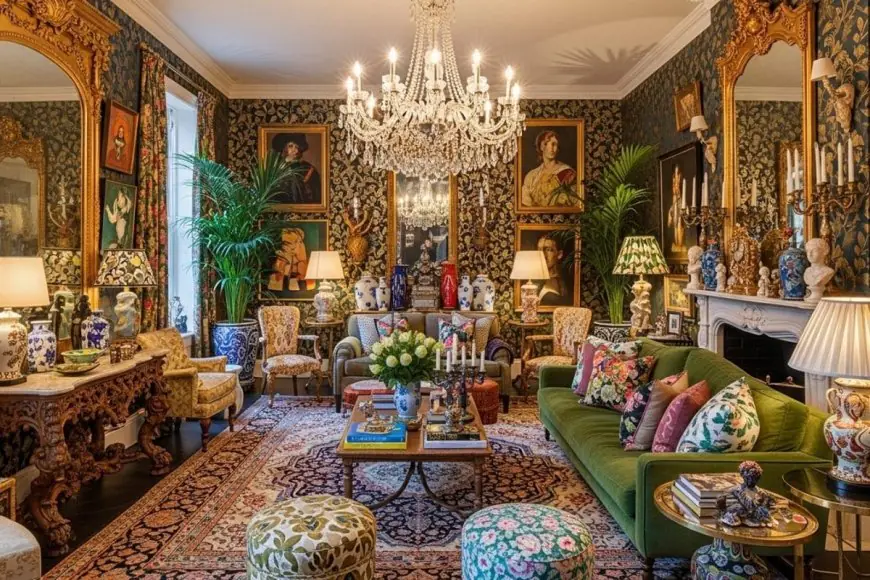 How To Master Bold Patterns, Textures, And Metals For A Maximalist Home