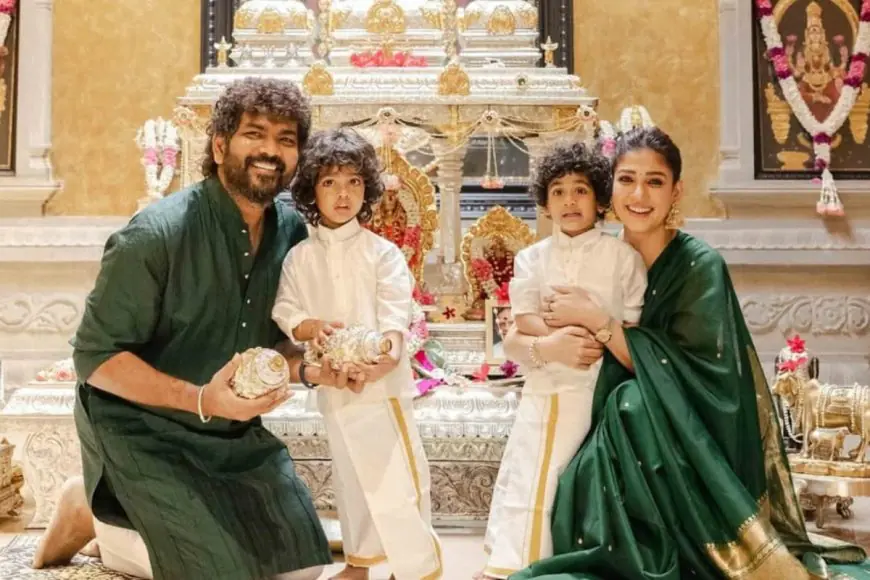 Nayanthara Shines In Traditional Green Silk Saree For Diwali