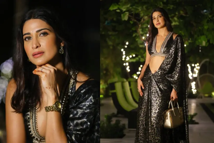 Aahana Kumra Shimmers In Black Metallic Glamour For Diwali Night