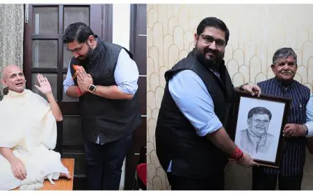 Governor of Punjab and Sahil Luthra Join in Spiritual Dialogue with Shri Hansratna Surishwarji Maharaj Ji