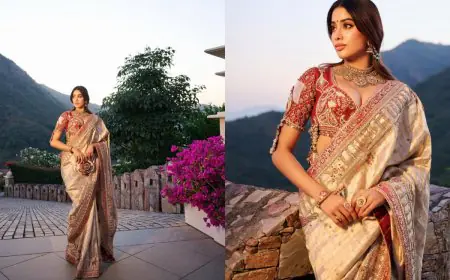 Janhvi Kapoor Dazzles In A Golden Manish Malhotra Lehenga At Deeya Shroff’s Udaipur Wedding