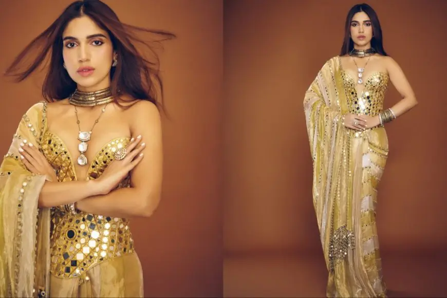 Bhumi Pednekar’s Mirror-Work Saree Magic Brings New Meaning To Shaadi Glamour
