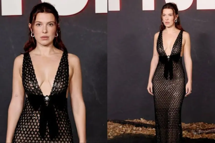 Millie Bobby Brown Serves Sheer Seduction In A Figure-Hugging Black Gown