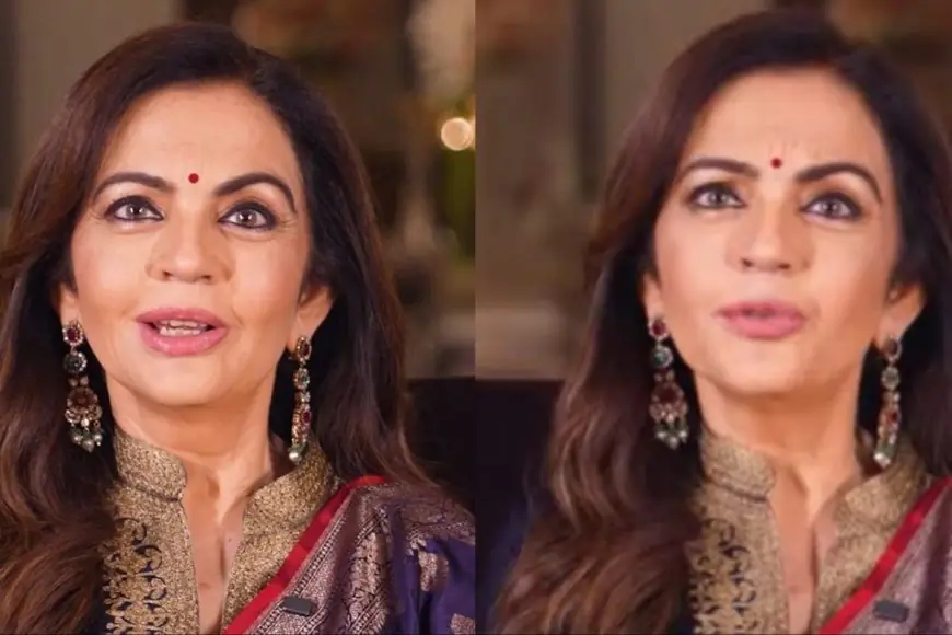Nita Ambani’s Refined Navy Silk Ethnic Look Celebrates Indian Craft At Its Finest