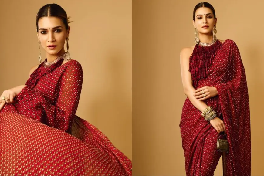 Kriti Sanon Redefines Festive Romance In A Fiery Red Anita Dongre Saree
