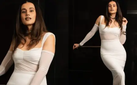 Taapsee Pannu Elevates Her White Dress Moment With Statement Metallic Brown Lips