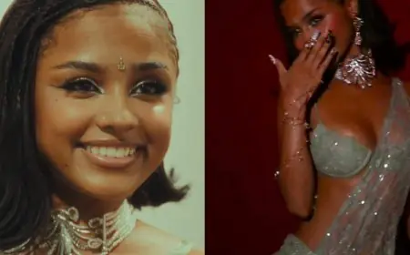 Tyla Shines In A Sequinned Saree-Inspired Ensemble By Creator Nancy Tyagi