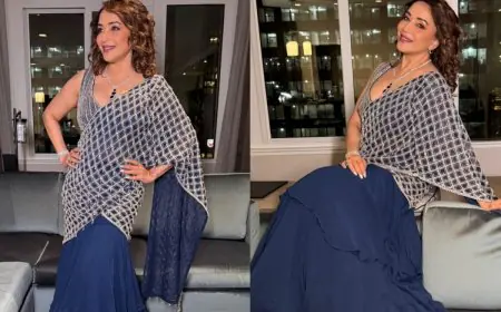 Madhuri Dixit Channels Refined Evening Drama In Rs 63K Embellished Saree