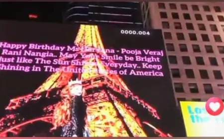 Ms Haryana Pooja Nangia Graces Times Square, New York with Timeless Elegance and Sunshine