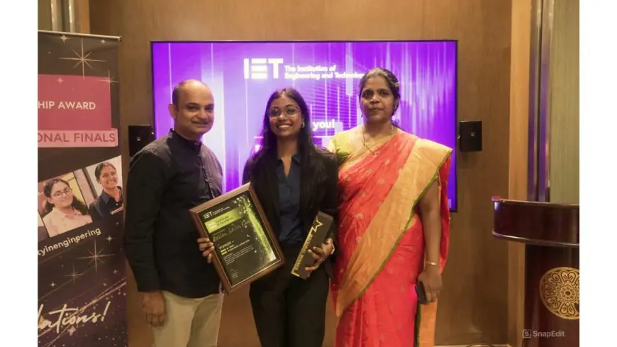 KCG College Student Rithika S K Wins the 9th IET India Scholarship Award for solar-powered healthcare solution