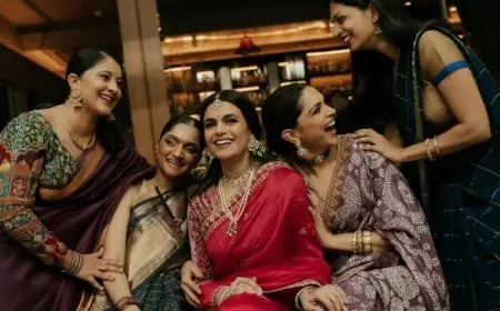 Deepika Padukone’s Purple Bandhani Saree In New York Is Modern Indian Elegance At Its Peak