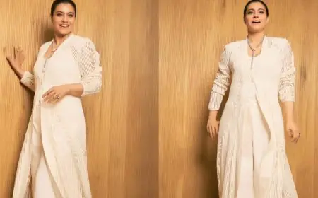 Kajol Stuns In Rohit Gandhi And Rahul Khanna's Monochrome Embroidered Ensemble