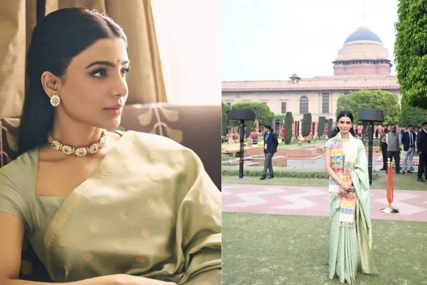 Samantha Ruth Prabhu’s Pistachio Green Saree At Rashtrapati Bhavan Is A Lesson In Timeless Republic Day Style