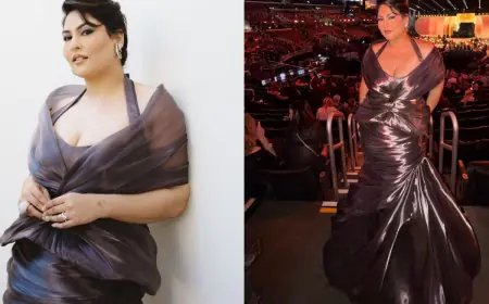 Sakshi Sindwani Steps Out In Custom Manish Malhotra Couture At The Grammy Awards
