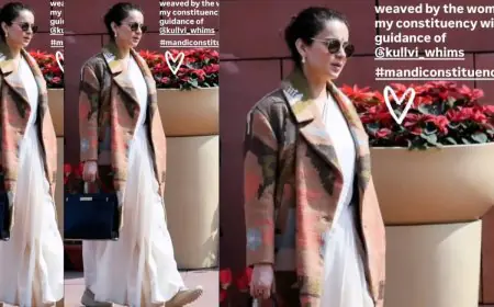 Kangana Ranaut Champions Himachali Handloom In Parliament, Wears Handwoven Kullvi Whims Overcoat