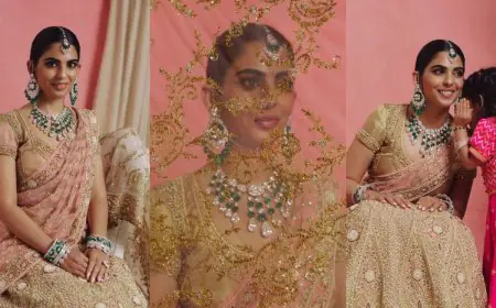 In Abu Jani Sandeep Khosla Couture, Isha Ambani Lets Her Diamonds And Emeralds Do The Talking