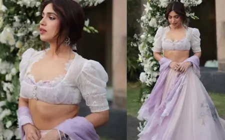Bhumi Pednekar Channels Desi Bridgerton Vibes In Lavender Flowy Lehenga