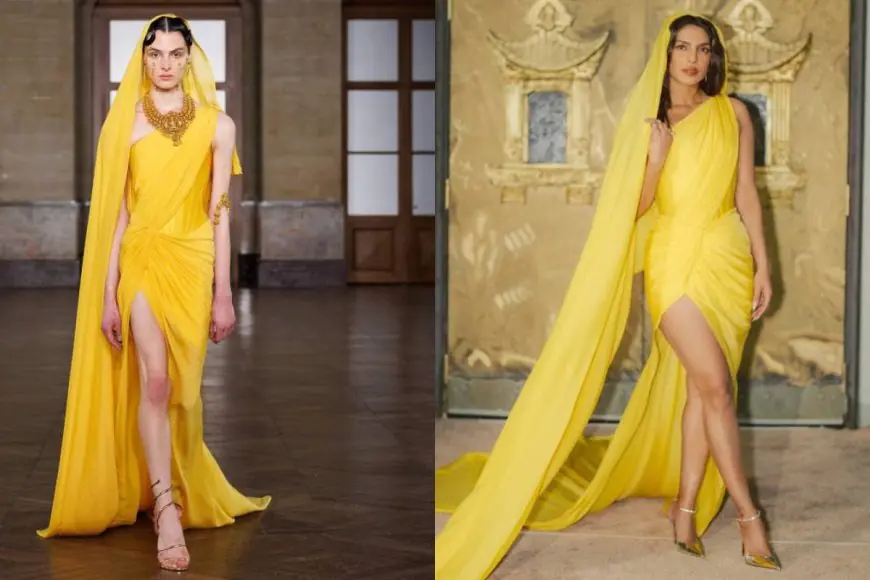 Runway To Red Carpet: Priyanka Chopra Redefines Glamour With Gaurav Gupta’s Contemporary Sari-Inspired Gown