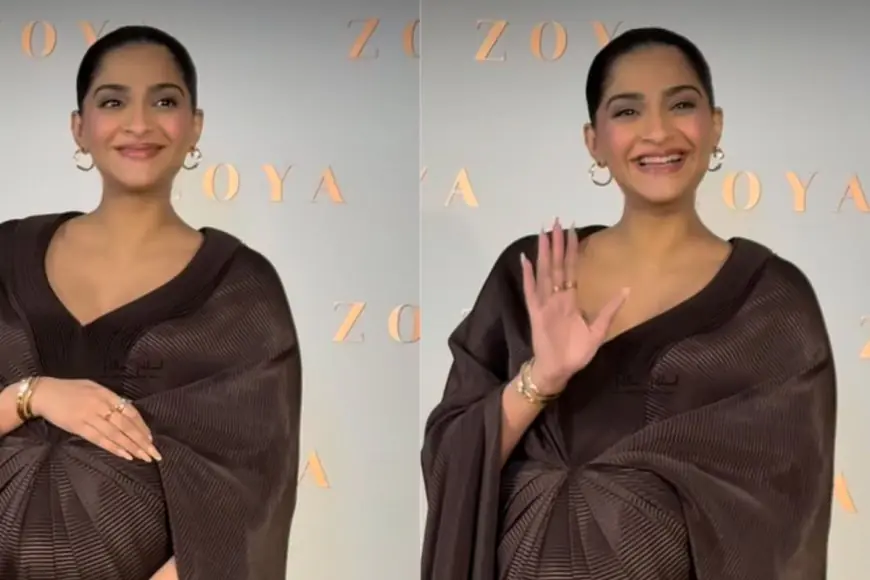 Sonam Kapoor Glows In Chocolate-Brown Amit Aggarwal Ensemble At A Store Launch