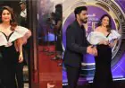 Madhuri Dixit Turns Heads In Sculptural Black Gown With Dramatic Silver Ruffle At News18 Showsha Reel Awards 2026