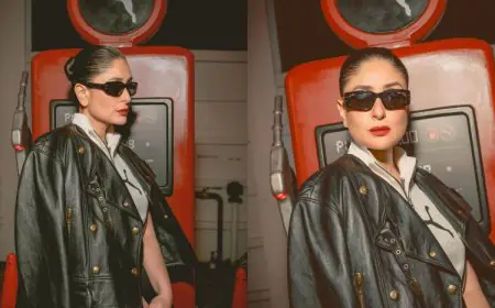 Kareena Kapoor Khan Nails Sport-Luxe Style In Celine Leather And Sculpted Barrel Pants