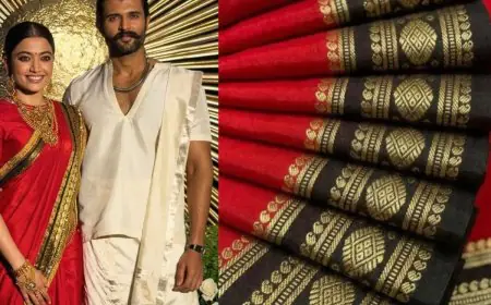 Rashmika Mandanna’s Reception Saree Sparks Debate: Is It Really Mysore Silk?