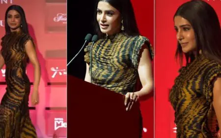 Samantha Ruth Prabhu Is A Wild Vision In Custom Saaksha & Kinni Animal-Print Dress
