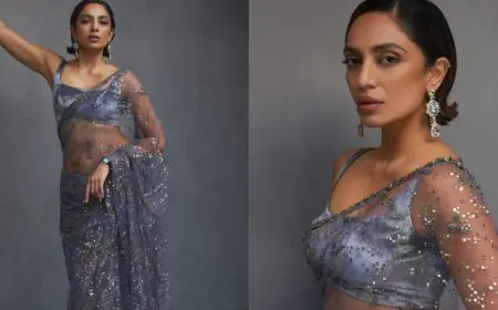 Sobhita Dhulipala Pairs A Celestial Blue Sabyasachi Saree With Contemporary Bob