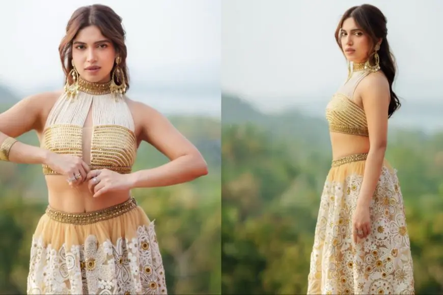 Bhumi Pednekar Makes The Case For Destination Wedding Glam In Surily G Gold Lehenga