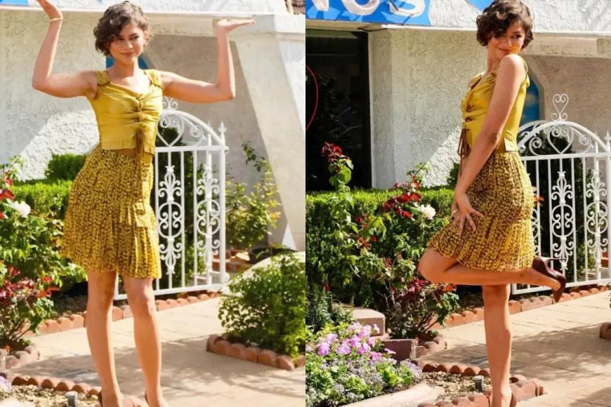 Zendaya Swaps Bridal White For Gold For Surprise Apperance At Las Vegas Chapel