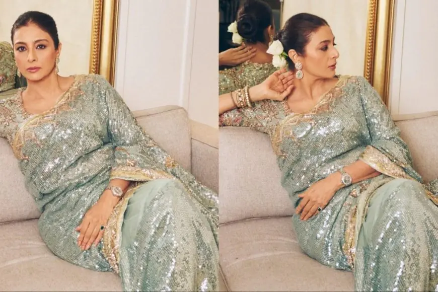 Tabu’s Frost Blue Rimple And Harpreet Saree Is A Masterclass In Understated Opulence