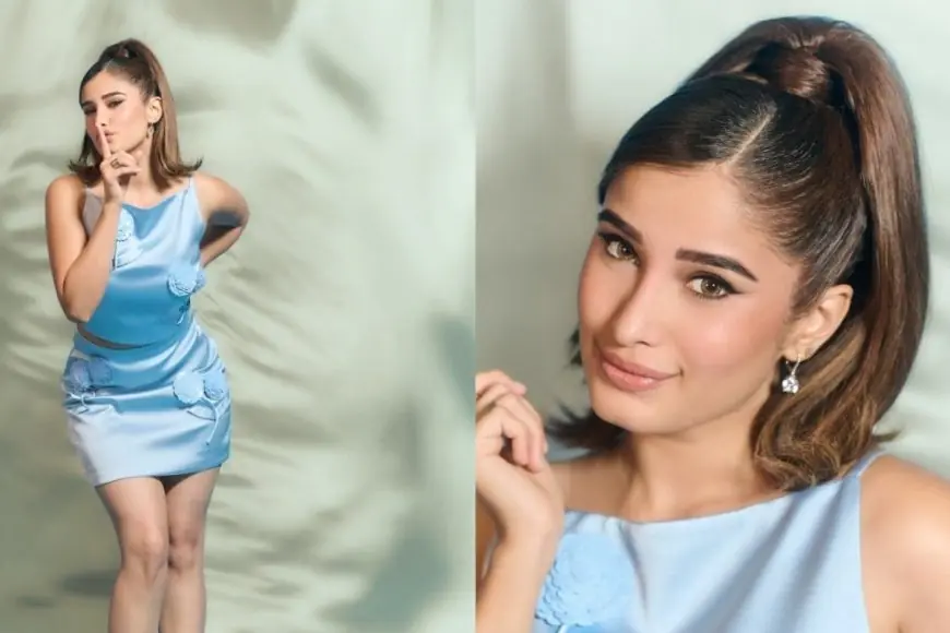 Rasha Thadani Gives A Playful 90s Twist To Her Baby Blue Skirt Set